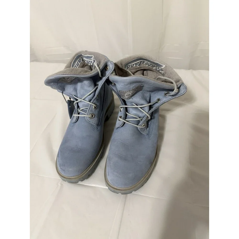 Timberland Premium 6 Inch Waterproof Boots Mens Size 7 Blue Nubuck 89361 Lace Up